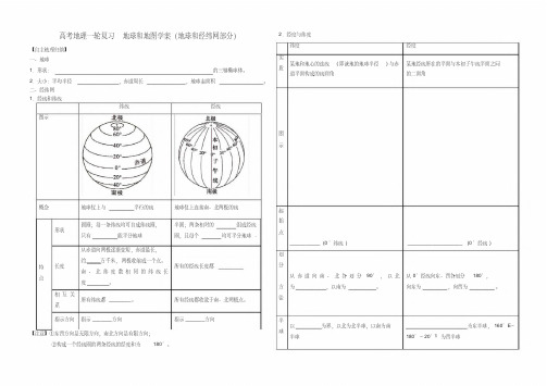 高考地理一轮复习地球和地图学案(地球和部分)