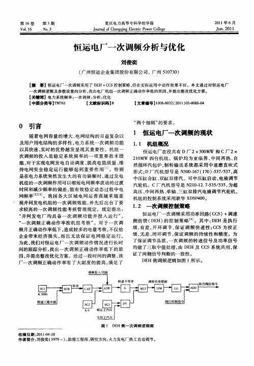 恒运电厂一次调频分析与优化