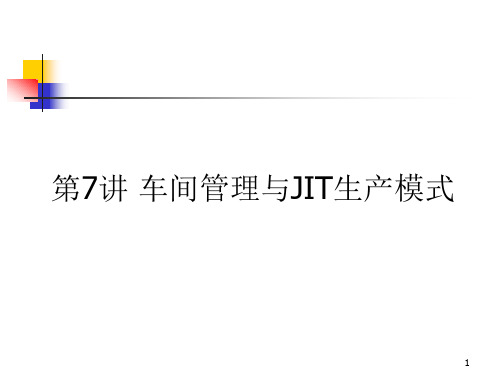 车间管理与JIT生产模式ppt课件