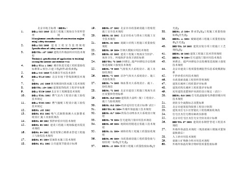 DBJ01现行规范、标准、规程2006.11.03