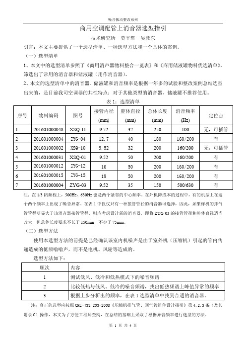 消音器选型指引