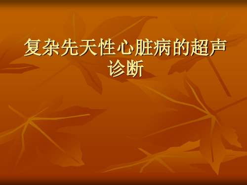 爱爱医资源复杂先天性心脏病的超声诊断课件PPT课件