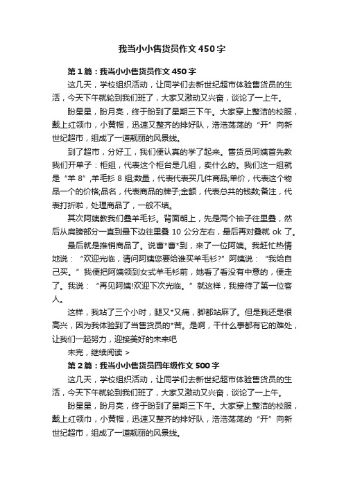 我当小小售货员作文450字