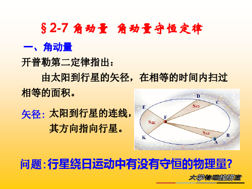 2.7 角动量  角动量守恒定律