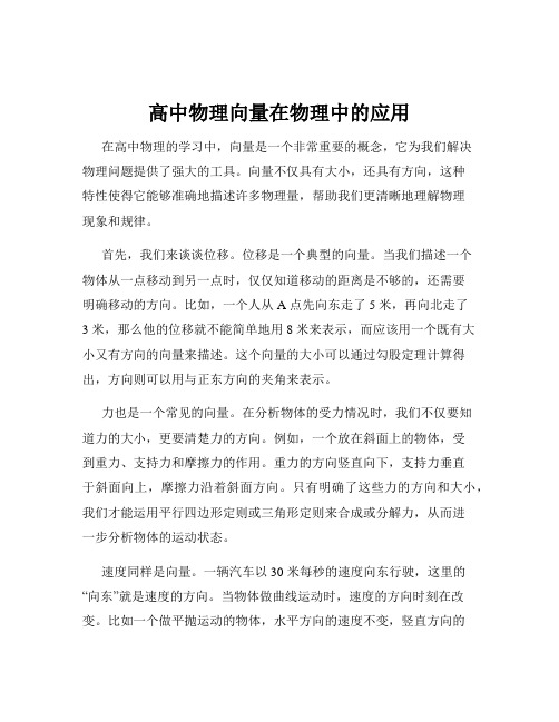 高中物理向量在物理中的应用