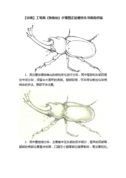 【宋画】工笔画《独角仙》步骤图正能量快乐书画苑供稿