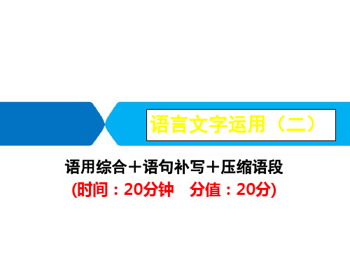 2021届高考统考语文二轮复习艺体生专用课件：语言文字运用(二) 