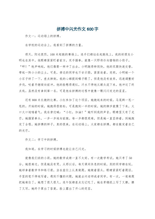 拼搏中闪光作文600字