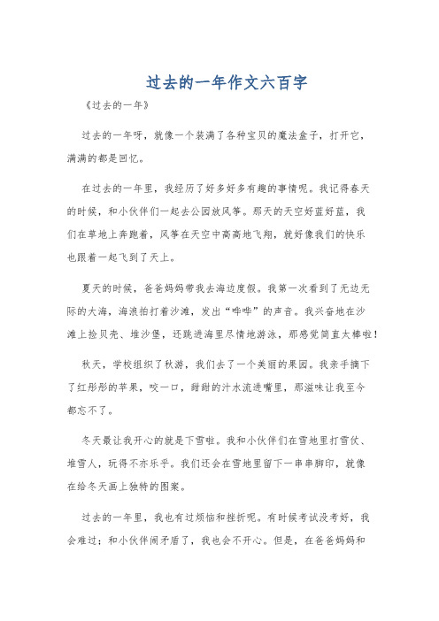 过去的一年作文六百字