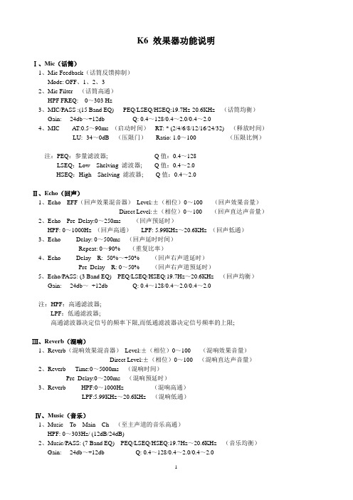 K6效果器功能说明