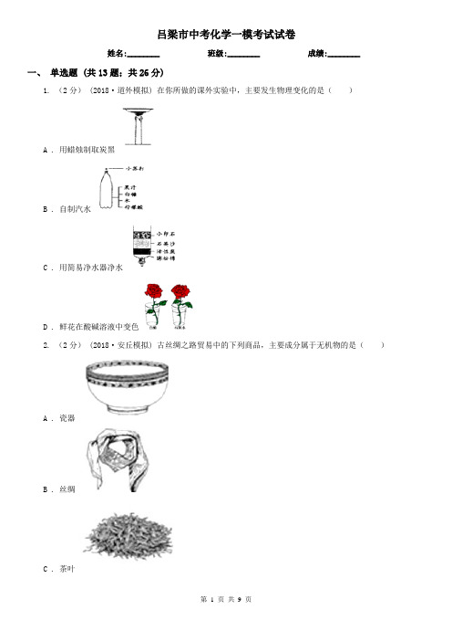 吕梁市中考化学一模考试试卷