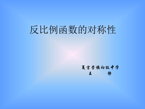 反比例函数的对称性课件