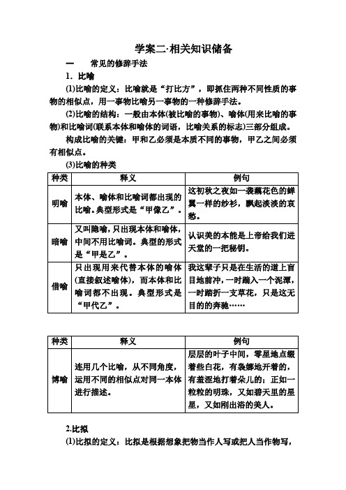 2017版全国高考语文一轮复习(教师用书+训练)第1部分4-2相关知识储备(含解析)