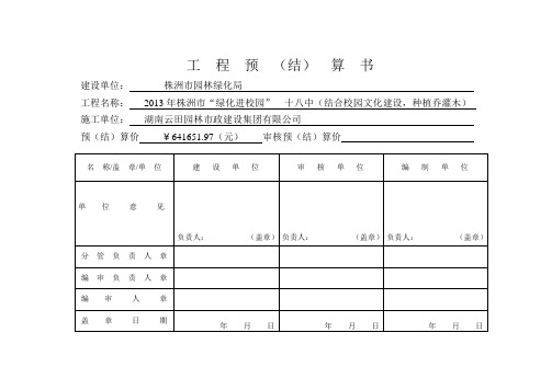 预算标准表格