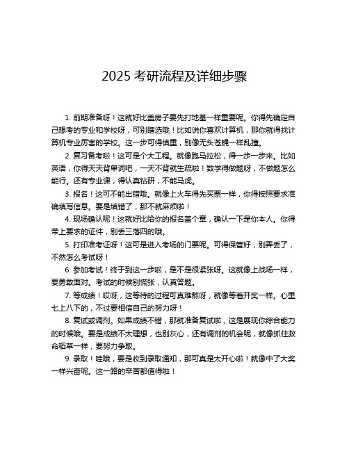 2025考研流程及详细步骤