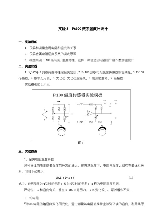 Pt100数字温度计设计