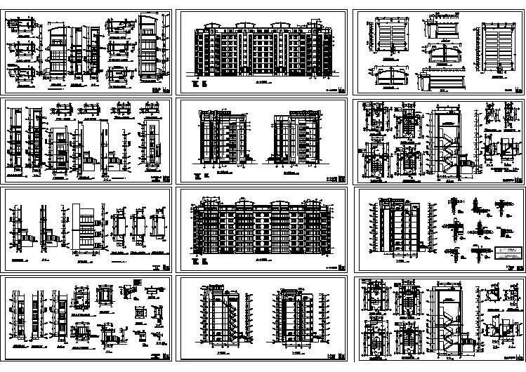 【设计图纸】坡地多层住宅建施图mx(精选CAD图例)