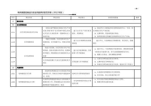 电网调度控制运行安全风险辨识防范手册(2012年版)