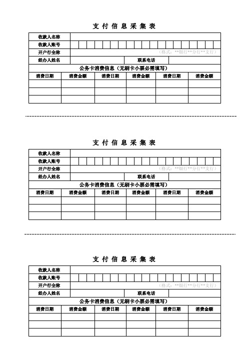 支付信息采集表