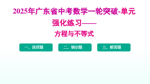 2025年广东省中考数学一轮突破-单元强化练习——方程与不等式