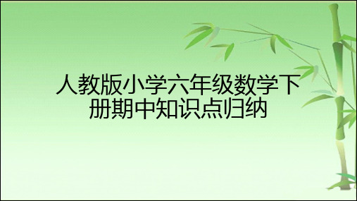 人教版小学六年级数学下册期中知识点归纳(复习课件)