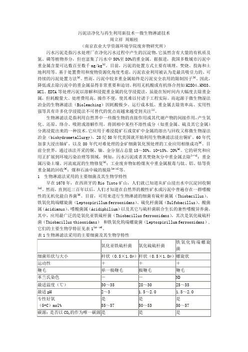 污泥洁净化与再生利用新技术—微生物淋滤技术