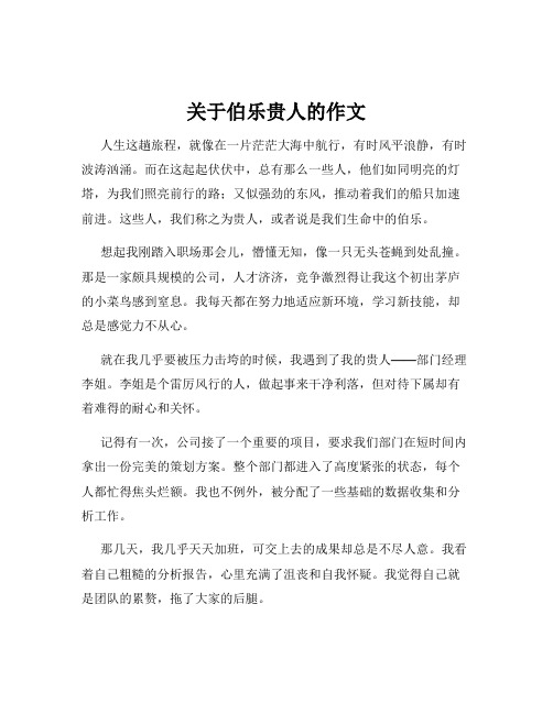 关于伯乐贵人的作文