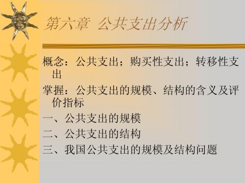 第六章  公共支出分析