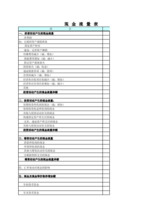 T型帐户自动生成科目汇总表、资产负债表、利润表、现金流量表