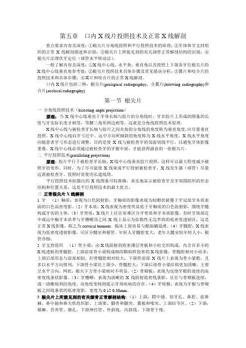 05口内X线片投照技术及正常X线解剖