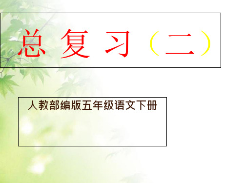 人教部编版小学语文五年级下册总复习ppt课件