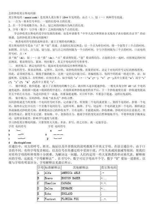 怎样抄收莫尔斯电码报