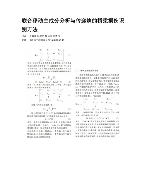       联合移动主成分分析与传递熵的桥梁损伤识别方法   