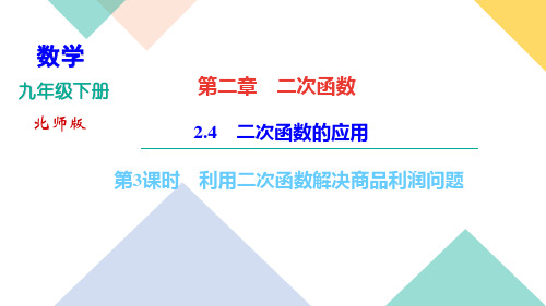 2020-2021年九年级下册北师大版数学 第二章  2.4第3课时 利用二次函数解决商品利润问题