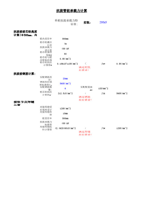 抗拔管桩承载力计算