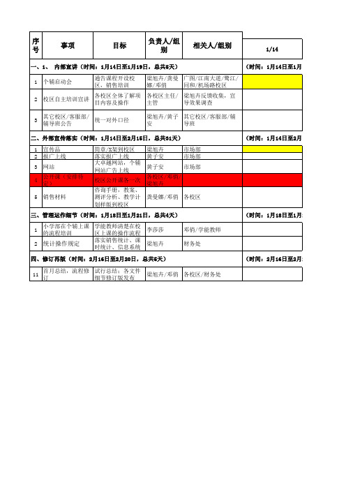 学能项目进程计划