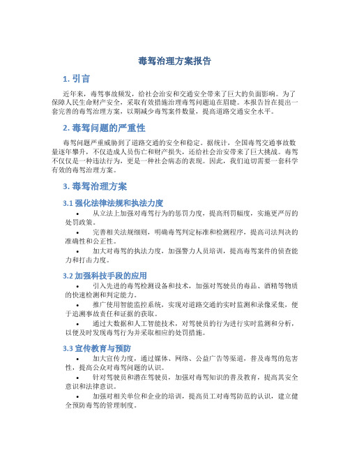 毒驾治理方案报告