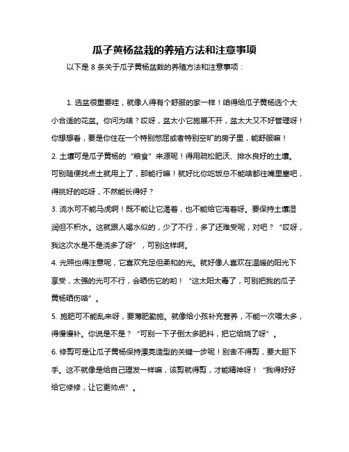 瓜子黄杨盆栽的养殖方法和注意事项