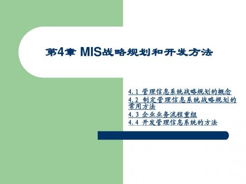 第四章 MIS战略规划和开发方法