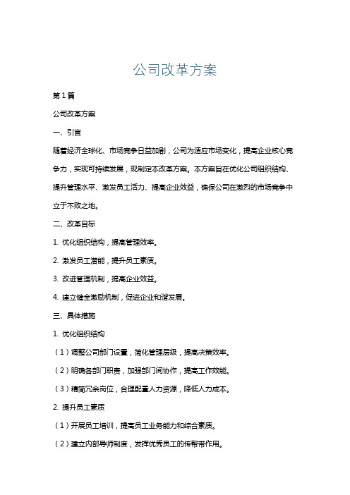 公司改革方案