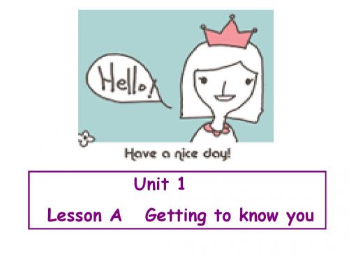 Unit 1 Greetings and introductions