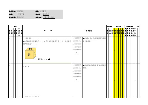 小学数学一年级下册第二单元《看一看2》应用作业