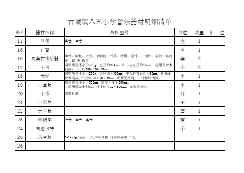 音乐器材登记册