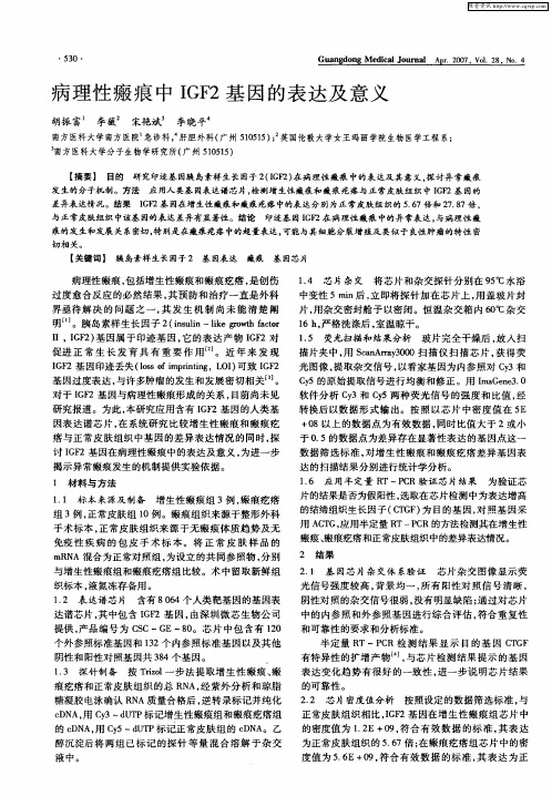 病理性瘢痕中IGF2基因的表达及意义