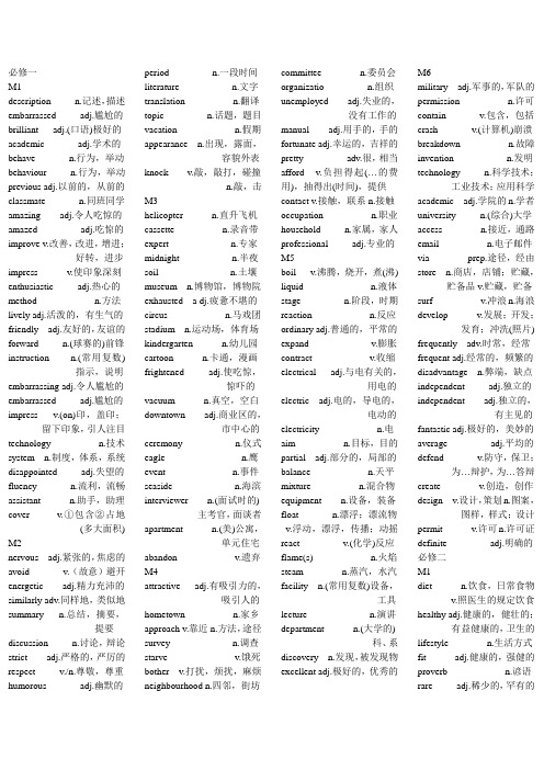 英语必修一、二、四、五    重点单词(精心整理)