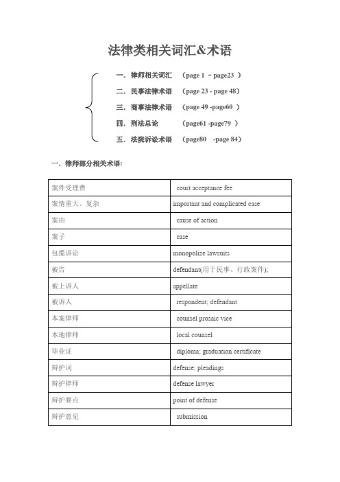 法律词汇完整版复习过程