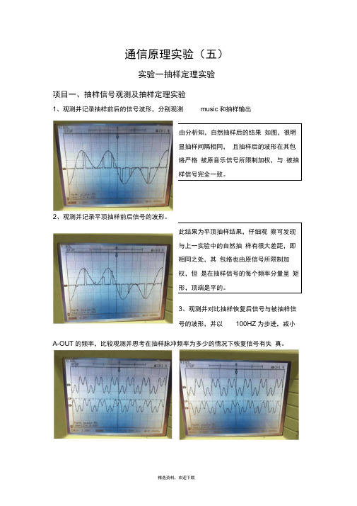 通信原理抽样定理实验报告