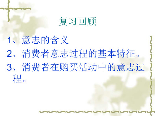 第三章消费者的个性心理特征