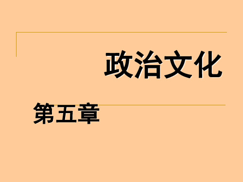 政治学原理第五章   政治文化论述