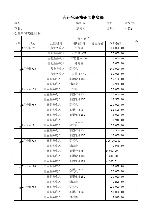 审计之星销售与收款循环审计工作底稿 wan